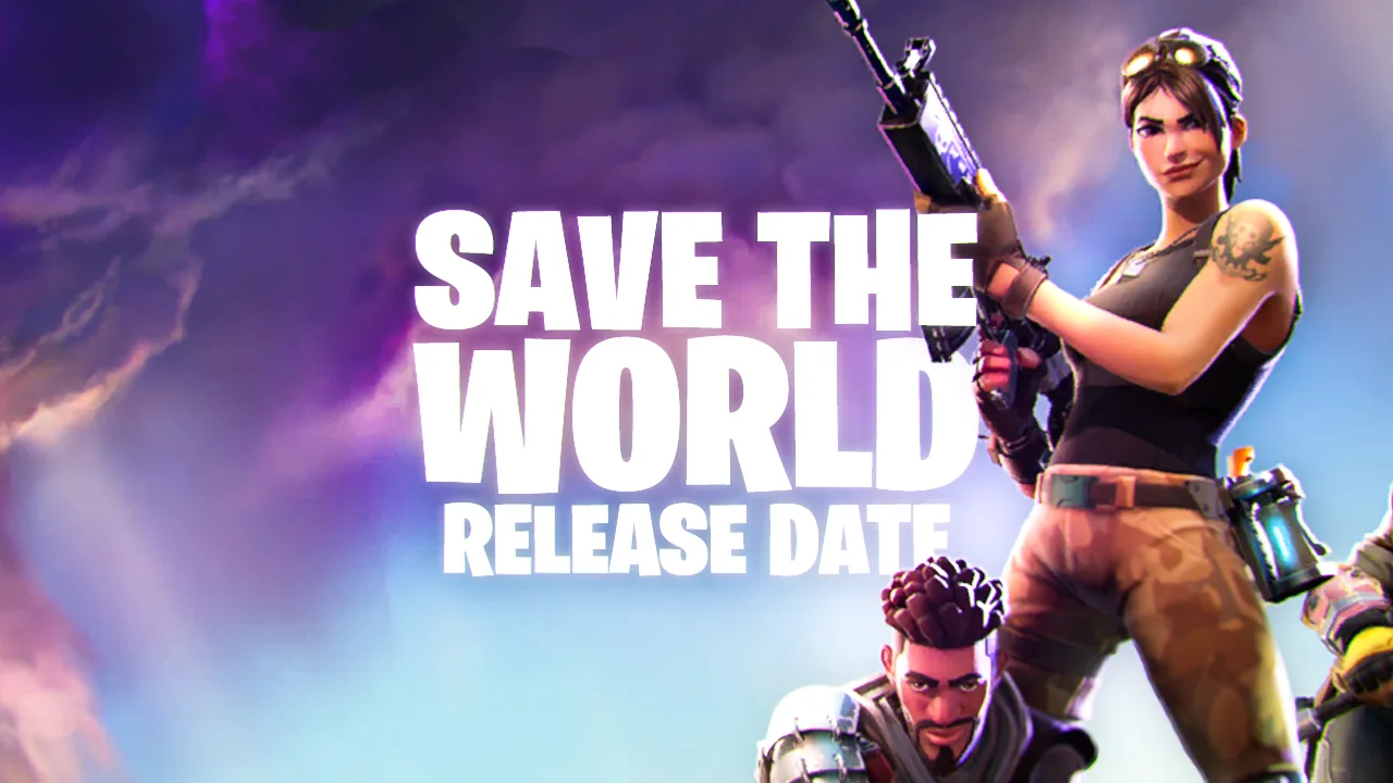 Fortnite Save the World release date graphic featuring Ramirez and other heroes