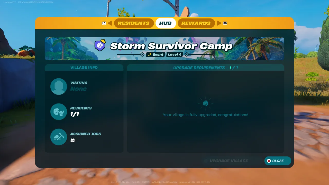 LEGO Fortnite Village Hub info